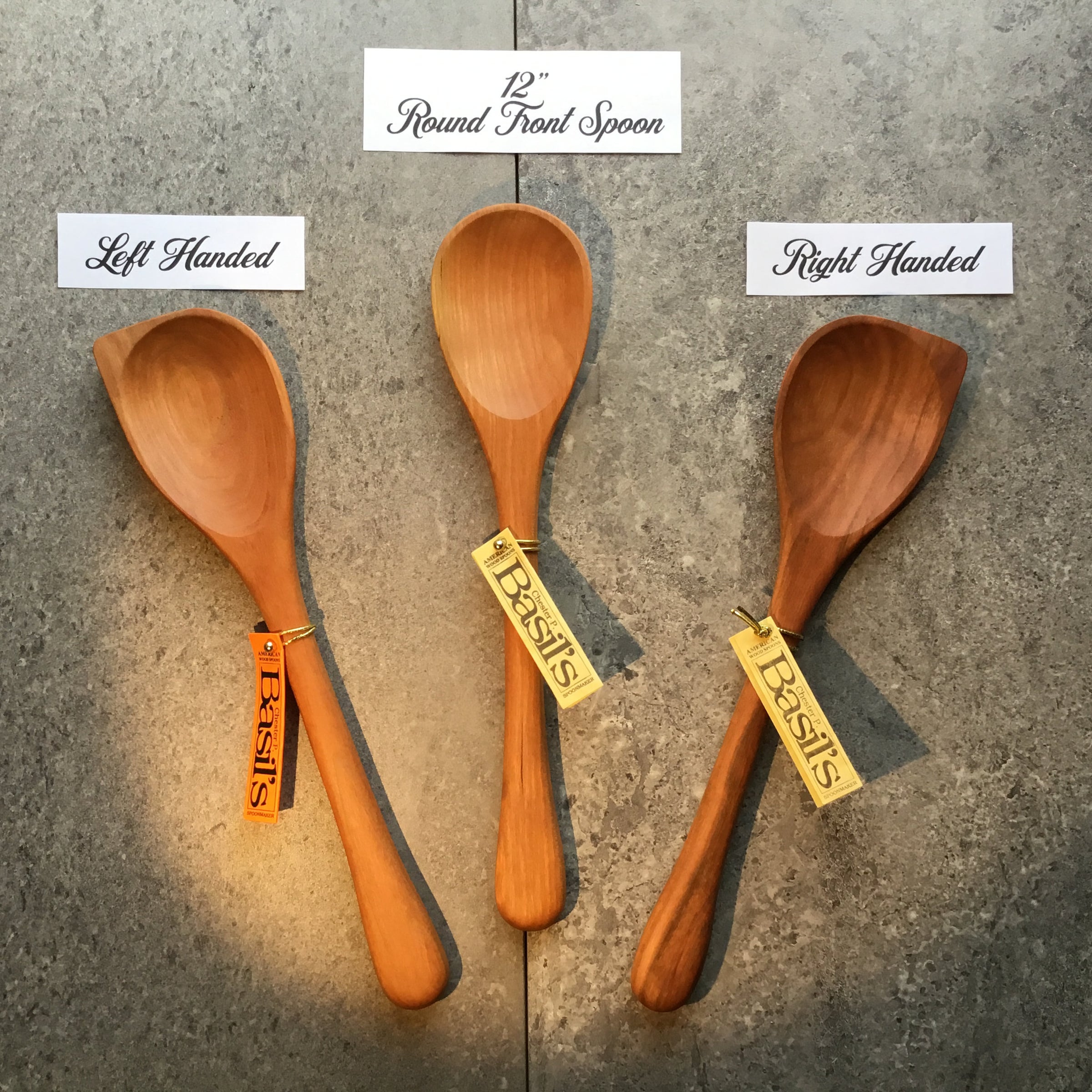 12 Round front wooden spoons